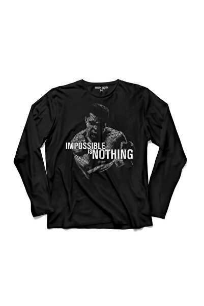 Kendim Seçtim Ανδρικό μακρυμάνικο μπλουζάκι Muhammad Ali Clay Impossible Is N...