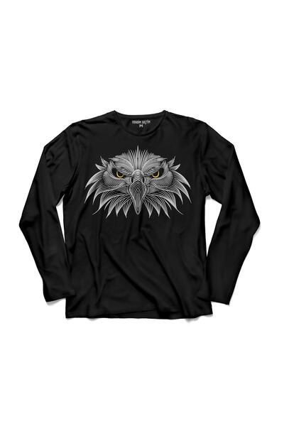 Kendim Seçtim Tricou cu mânecă lungă cu dungi Eagle Black Eagle
