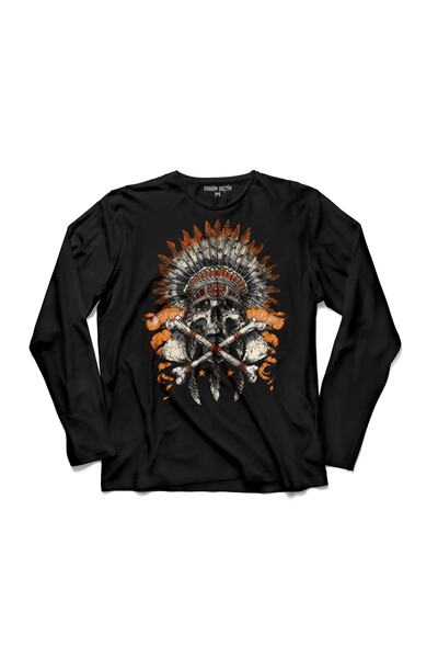 Kendim Seçtim Tricou cu mânecă lungă Indian Skull Metallıca India Skull