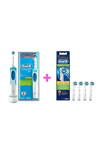 Oral-B Cross Action Şarj Edilebilir Diş Fırçası + Yedek Başlığı 4'Lü