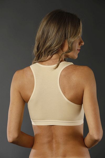 Siyah İnci Women's Skin Cotton Lycra Strappy Sports Bustier