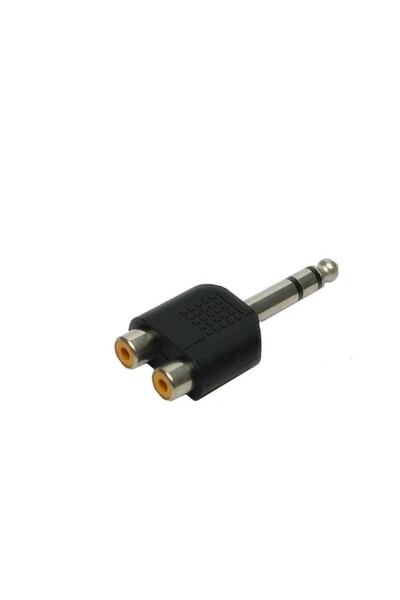Zxz 6.3 Mm Stereo Erkek / 2 Rca Dişi Adaptör Jak Fiş