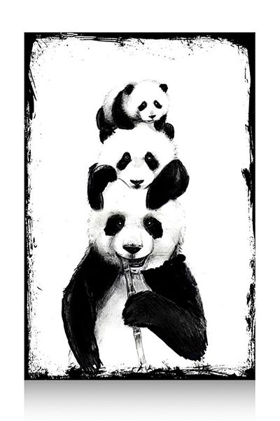 Tablomega Μίνι Ξύλινος Πίνακας 25x35cm - Panda Family