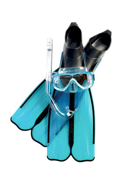Cressi Rondinella Palet Maske Şnorkel Seti AQUAMARINE 47-48