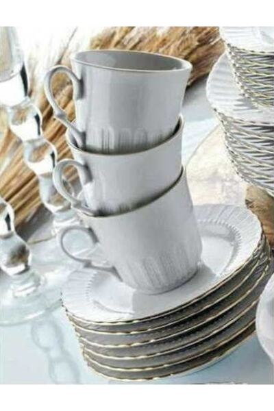 Kütahya Porselen Sedefli Türk Kahvesi Takımı 12 `Li