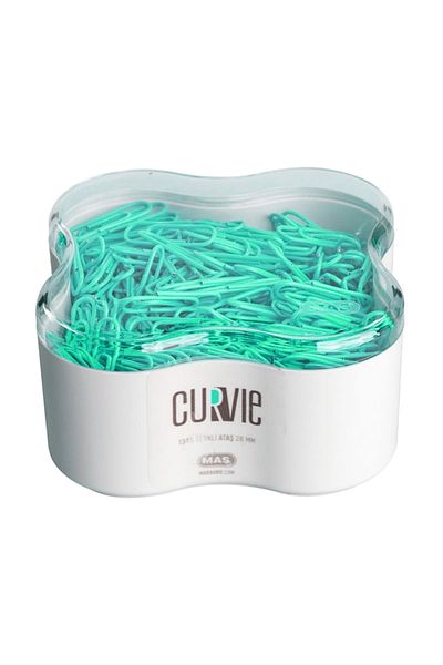 Mas Curve Colored Paper Clip 280 Turquoise