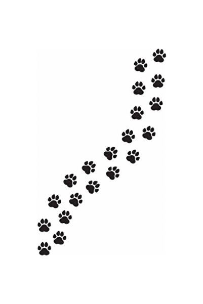 Sticker Sepetim Pati İzleri Dekoratif Duvar Sticker