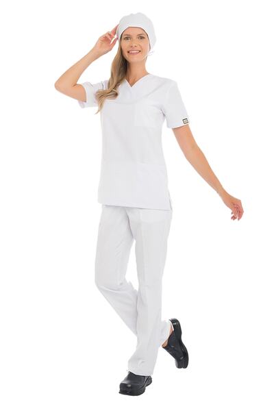 VEHBİ بدلة نوم من قماش الألبكة للنساء من قماش الألبكة للطبيب والممرضة في المس...