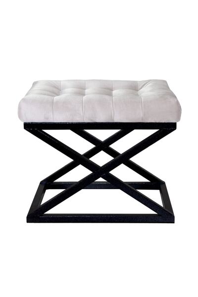 evodeko Beyaz Çapraz Ayaklı Puf