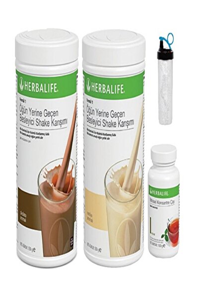 Herbalife Aylık Set (  Shake Vanilya 550 Gr. - Shake Çikolata 550 Gr. - Klasi...