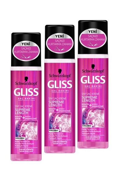 Gliss Supreme Length Liquid Conditioner - 200 ml x 3 Pieces