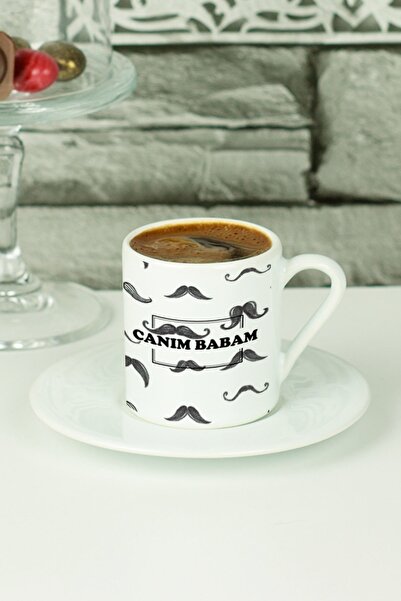 Hediyelen كوب قهوة تركي للأب العزيز باللون الأبيض