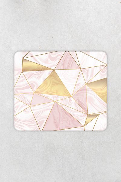 Decorita Gold Pink Geometric Patterned| Presentation Glass| 29cm X 34cm