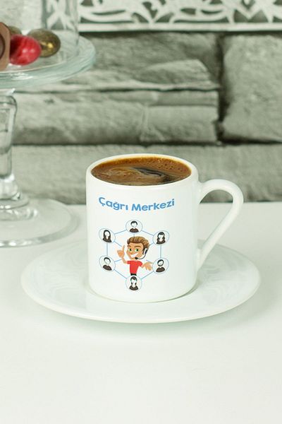 Hediyelen Call Center Turkish Coffee Cup White