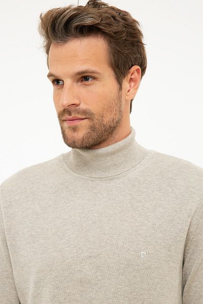 Pierre Cardin Ανδρικό πουλόβερ Sand Melange Slim Fit Basic Knitwear