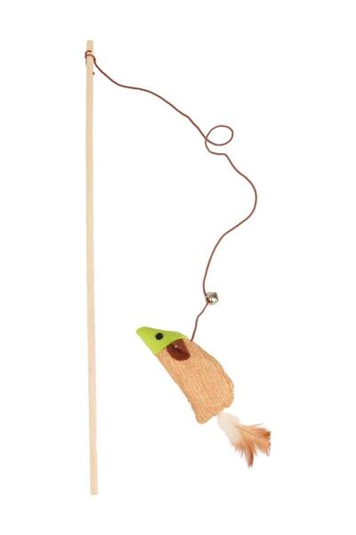 Flamingo لعبة صنارة صيد السمك الخشبية للقطط من جوتي مع فأر 41 سم