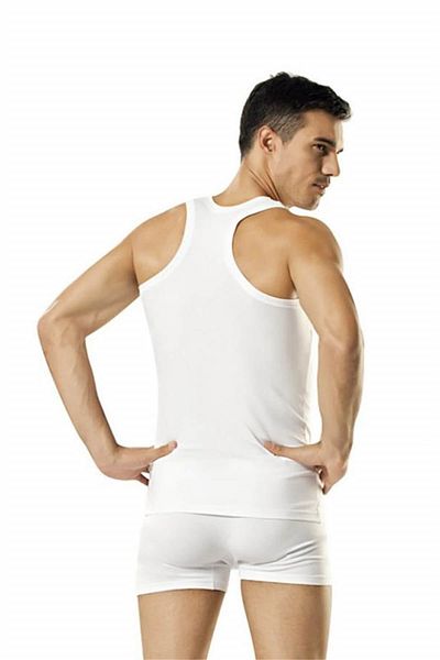 Pemilo Men's White Single Modal Sports Rambo Undershirt