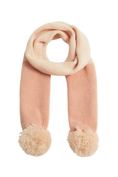 MANGO Kids Eșarfă bicoloră cu pompon pentru fetiță roz deschis57075928