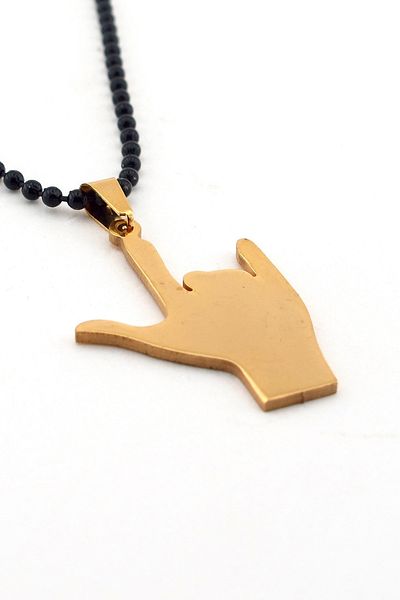 Solfera Men's Rock N Roll Yellow Colorful Stainless Steel Necklace Q0019