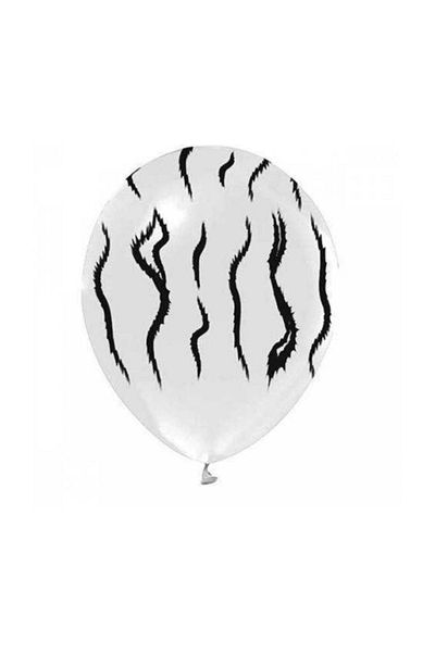 kidspartim 12 Inch Latex Balloon with Zebra Pattern on White