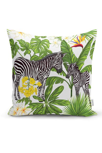 Realhomes Modern Pillow Throw Pillow Cover with Powder Background Exotic Zebra Design