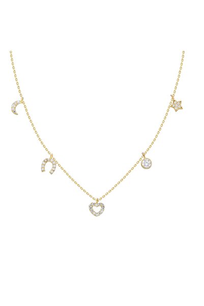 Glorria Kadın Altın Taşlı Şans Kolye CM0163