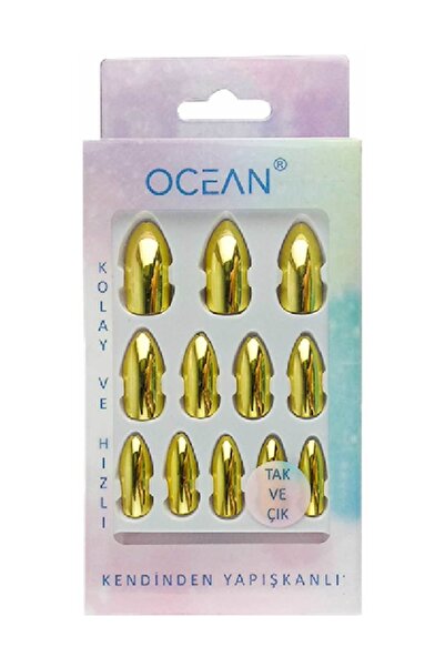 Ocean Tak Ve Çık Takma Tırnak [Metalik Sarı]