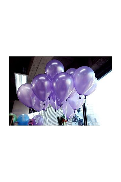 Parti dolabı 25 Metallic Pearlescent Shiny Purple Balloons (Flying with Helium)