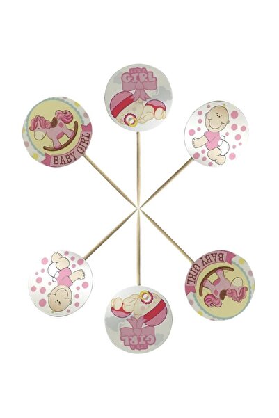 Parti dolabı 20li Kız Bebek Tasarımlı Baby Shower Partisi Sunum Kürdanı