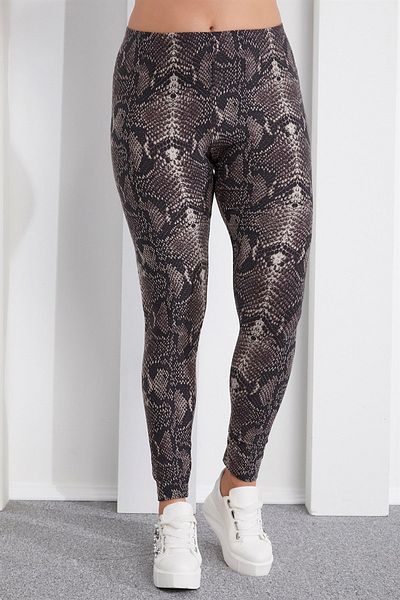 Seamoda Colanți de damă maro cu model piton PRA- 628772 - 368439