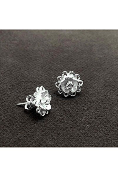 Midyat Nurtaş Gümüş Kadın Çiçek Model Elişçiliği Telkari Gümüş Küpe MNG201013576