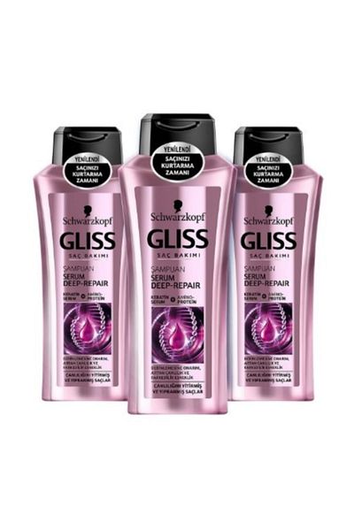 Gliss Serum Deep Repair - 400ml 3-Piece Shampoo Set
