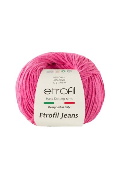 Etrofil جينز 010 غزل الحياكة الوردي الداكن فستان قصير صيفي Amigurumi خيوط قطن...