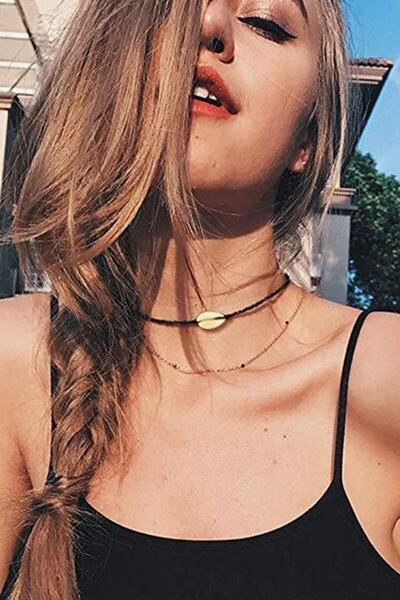 ESUSO قلادة نسائية على شكل صدف طبيعي