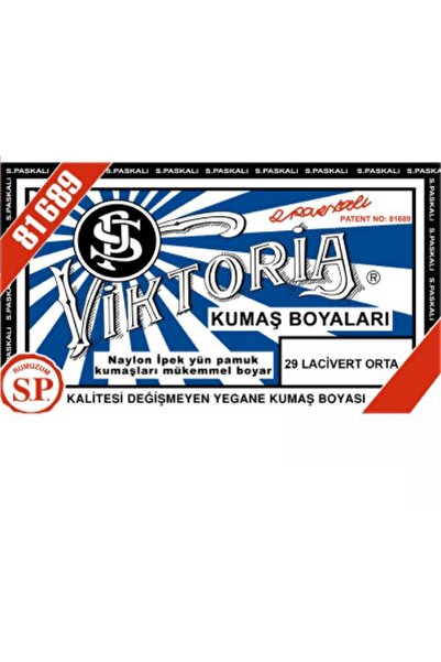 Viktoria Viktoria Toz Kumaş Boyası - 10-13 gr - 29 Lacivert Orta