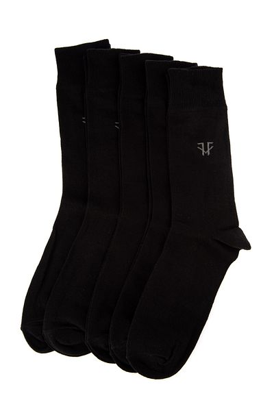 Trendyol Collection 5er-Pack schwarze lange Socken mit minimalem Muster - TMNAW20CO0017