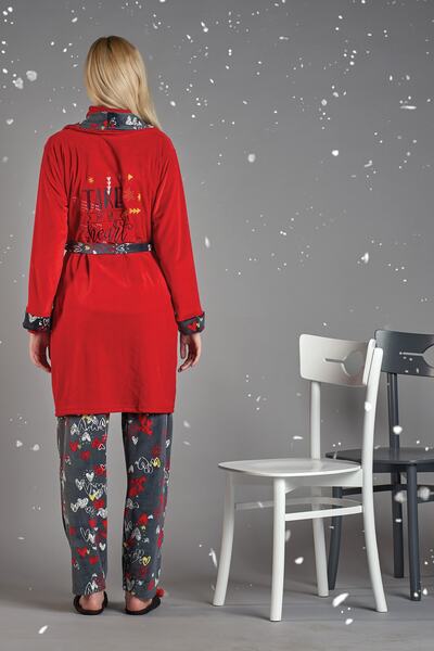 Sevim Women's Red Single Dressing Gown