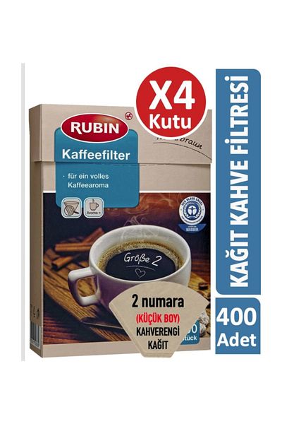 Rubin Coffee Filter Number 2 (Small Size) Natural Paper 400 Pieces
