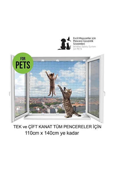 Genel Markalar Kedi Güvenlik Filesi Koruma Sistemi-tek Kanat Pencere Için (80...