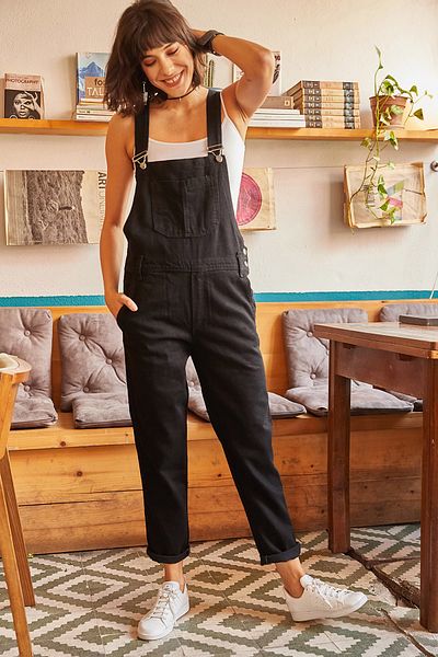 Olalook Schwarzes Damen-Jeans-Salopet „Gardener“ SLP-19000032