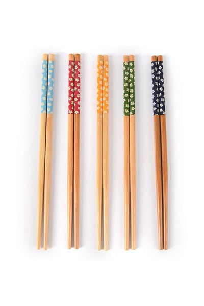 Woody Bamboo Wooden Chopsticks - Bamboo Chopsticks - 5 Pairs