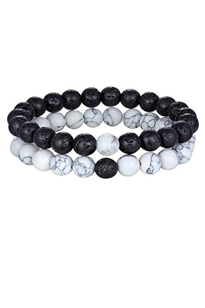 Kusakli سوار من الحجر الطبيعي المزدوج باللون الأبيض من حجر اللافا للجنسين 724...