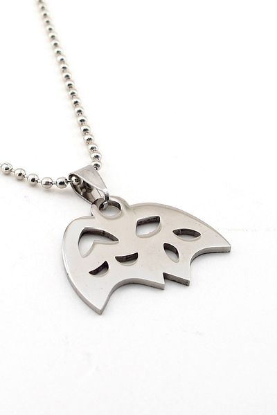 Solfera Men's Persona Mask Smiling Crying Face Steel Necklace K716
