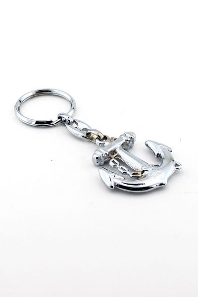 Solfera Unisex Silver Color Sailor Anchor Chip Keychain Kc564