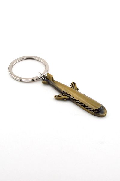 Solfera Unisex Bronze Passenger Airplane Metal Keychain Kc606