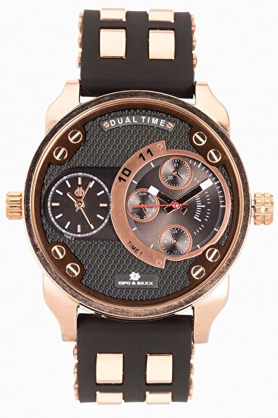 Cipo&Baxx Cz101 Gold Color Double Dial Men's Watch