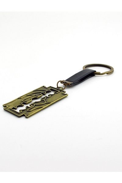 Solfera Unisex Razor Shaped Razor Antique Bronze Color Metal Keychain Kc668