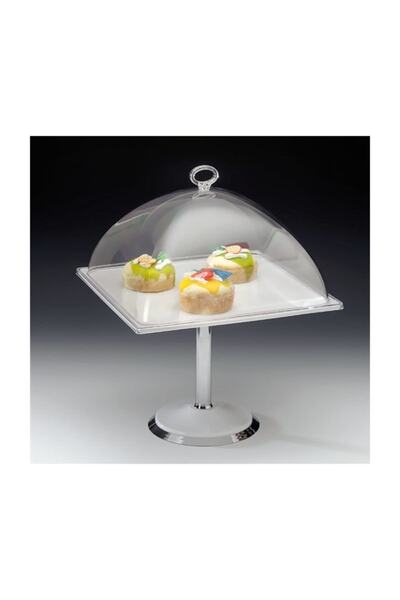 Zicco Melamine Bottom Fanus Cake Cake Cookie Polycarbonate Lid