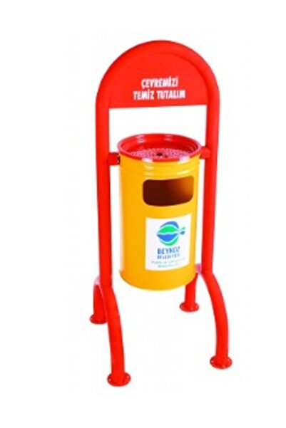Şahnur Çöp Kovası Kutusu Dış Mekan Boyalı Küllüklü Dört Ayaklı