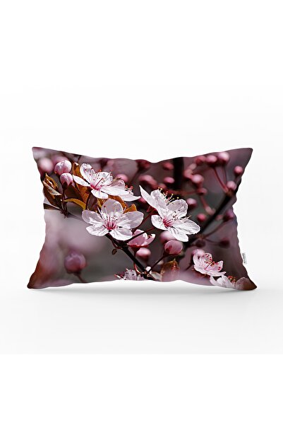 Realhomes Bahar Çiçekleri Dijital Baskılı Dekoratif Dikdörtgen Yastık Kırlent...
